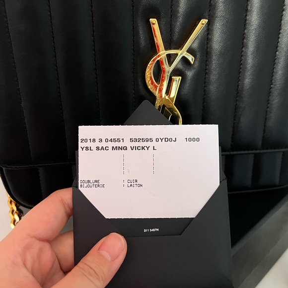 Vicky YSL Monogram Leather Chain Bag (Large) - Picture 13 of 14